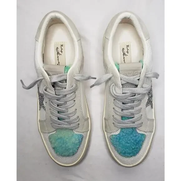 Vintage Havana Women's Sz 8 Multimedia Metallic Sherpa Star Sneaker - Picture 3 of 8